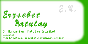 erzsebet matulay business card